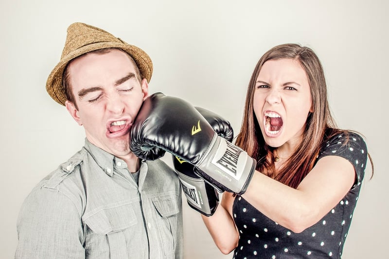 Boxing match representing celebrity feuds